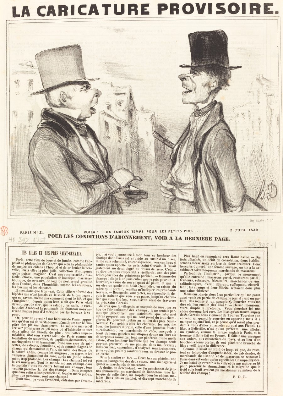Voila!... en känd tid för ärtorna... av Honoré Daumier