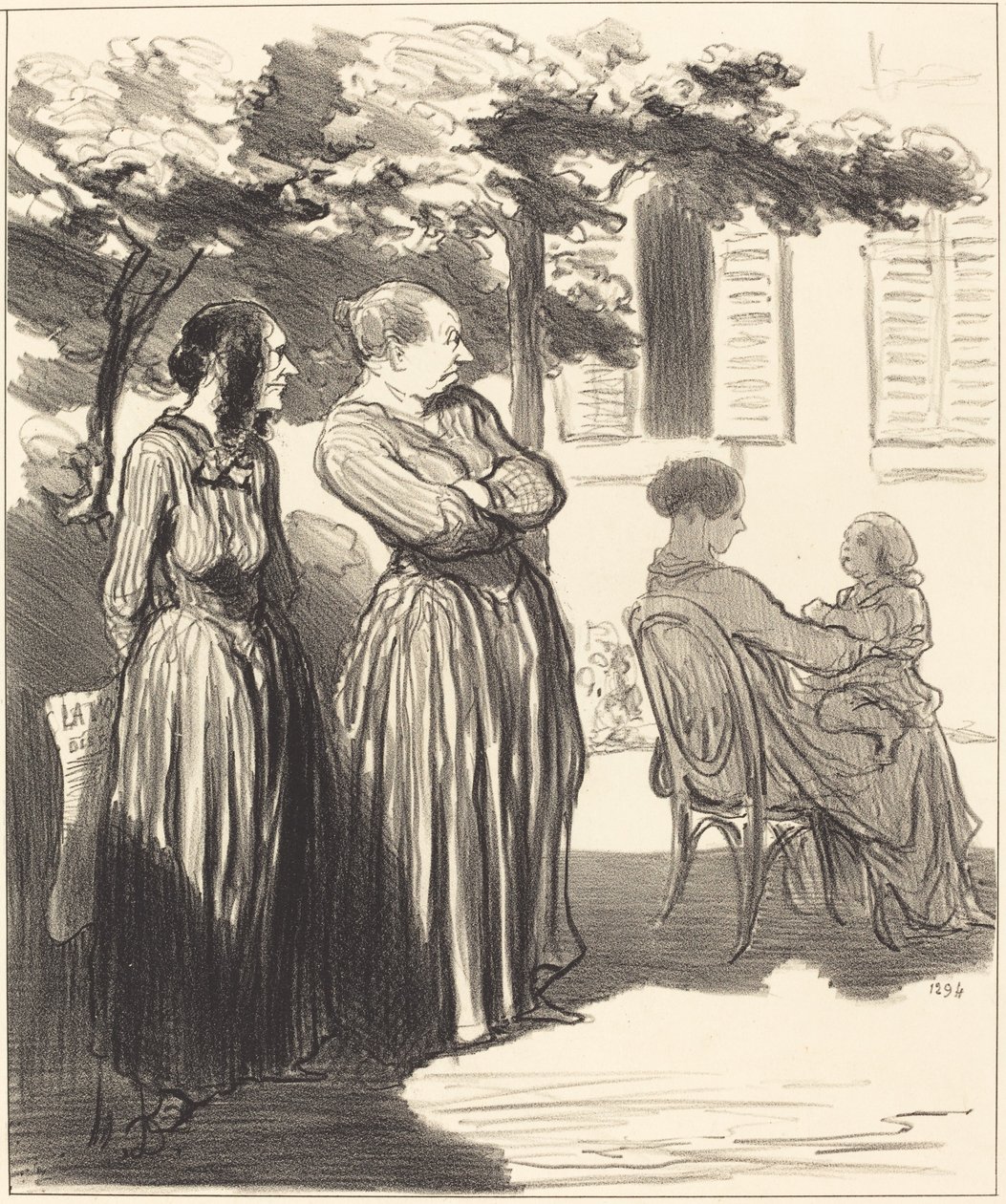 Här är en kvinna som vid den högtidliga stunden... av Honoré Daumier