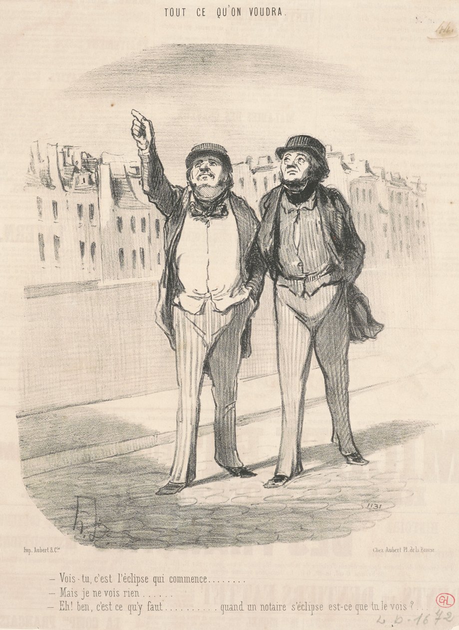 Du förstår, det är förmörkelsen som börjar... av Honoré Daumier