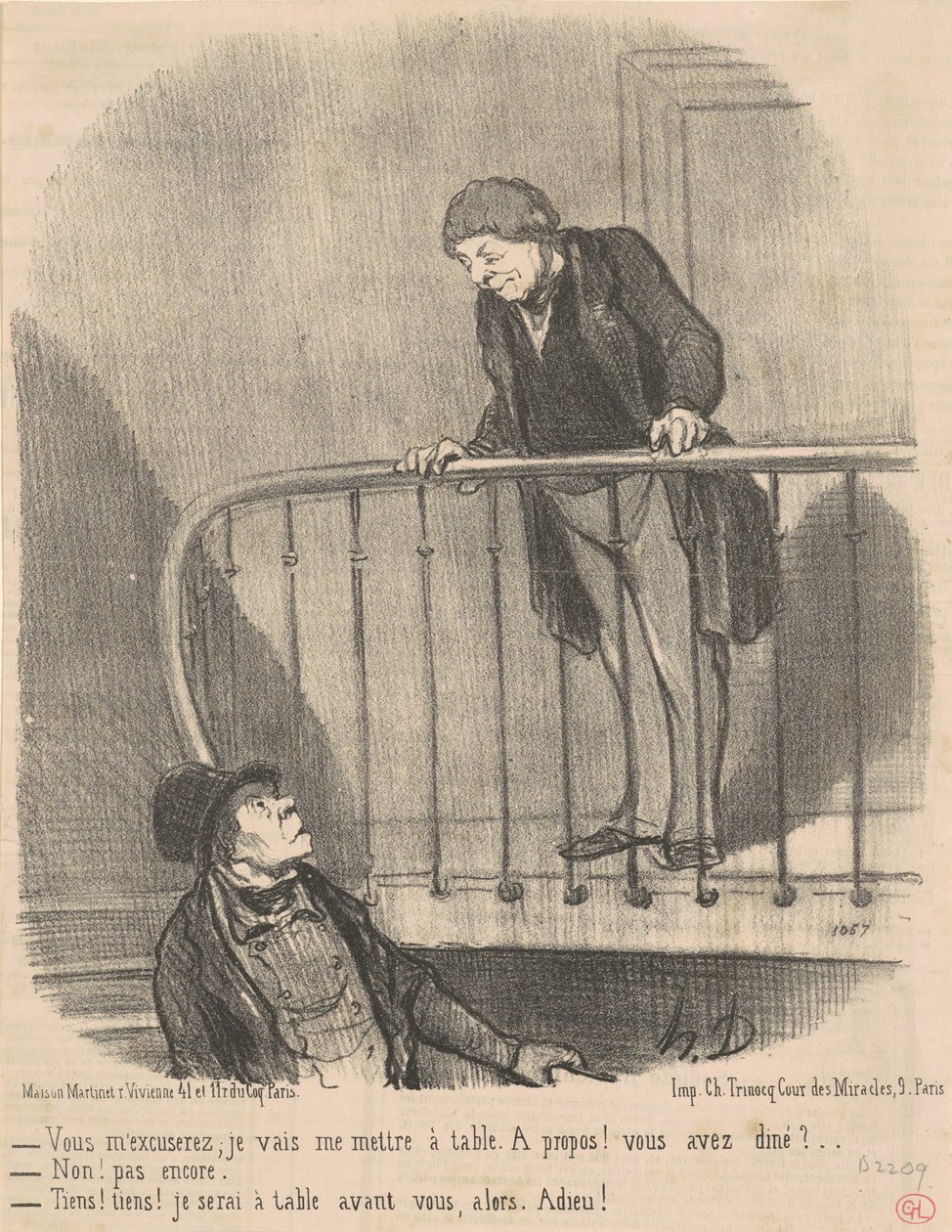 Du får ursäkta mig: Jag ska sitta vid bordet... av Honoré Daumier