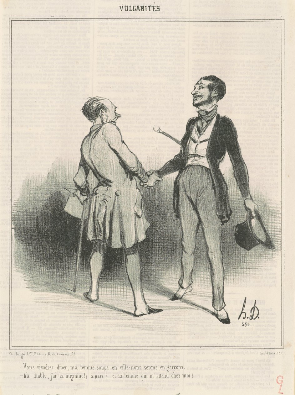 Du kommer på middag, min fru äter middag i stan... av Honoré Daumier