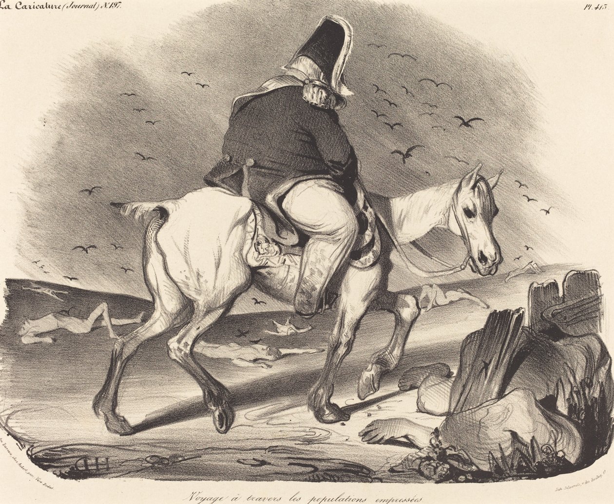Resa genom livliga befolkningar av Honoré Daumier