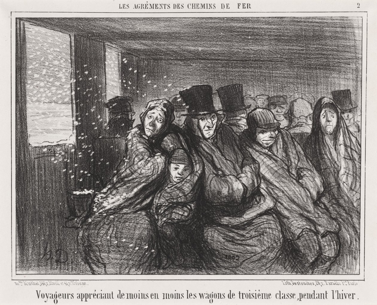 Passagerare är allt mindre förtjusta i tredjeklassvagnar... av Honoré Daumier