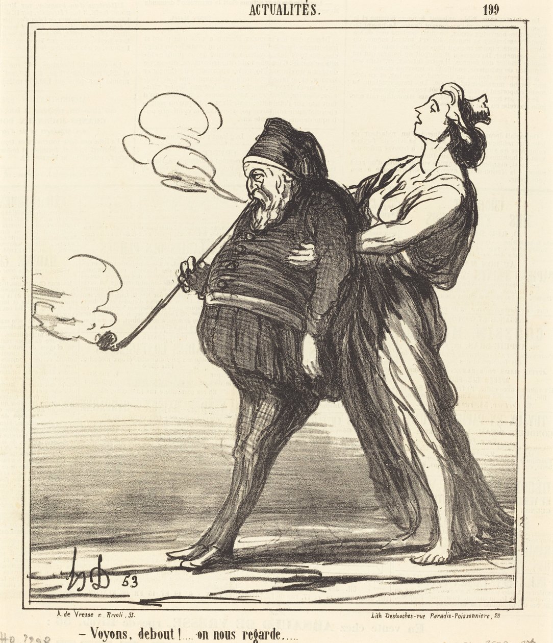 Låt oss se!... står upp, de tittar på oss av Honoré Daumier
