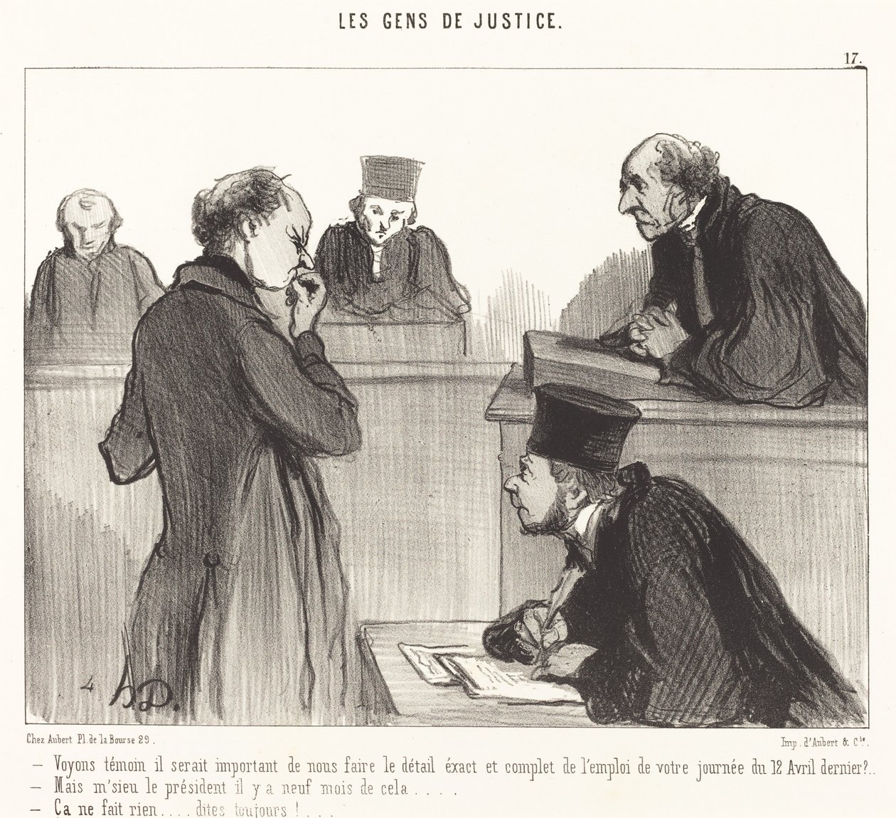Att se vittnen skulle vara viktigt att... av Honoré Daumier