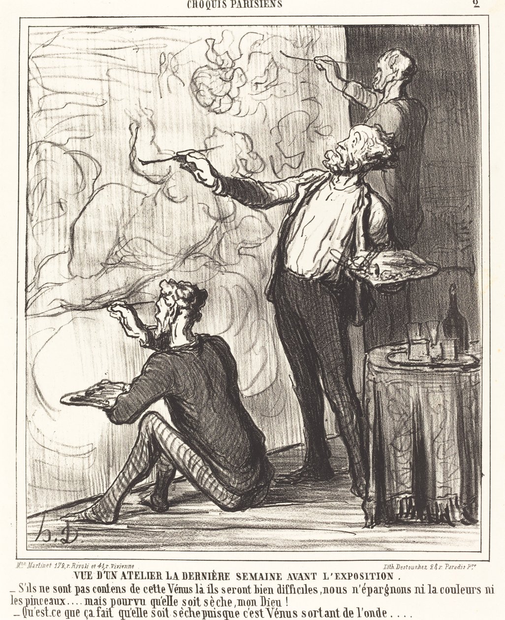 Utsikt över en verkstad... innan utställningen av Honoré Daumier