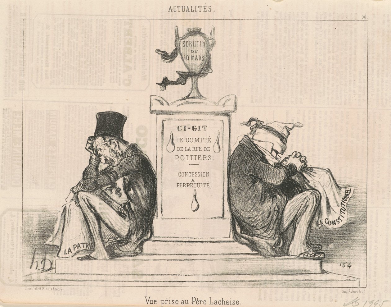 Utsikten tagen vid Père Lachaise av Honoré Daumier