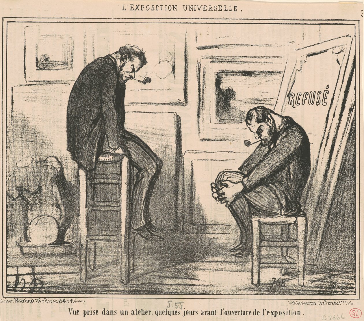 Vy tagen i en workshop... av Honoré Daumier