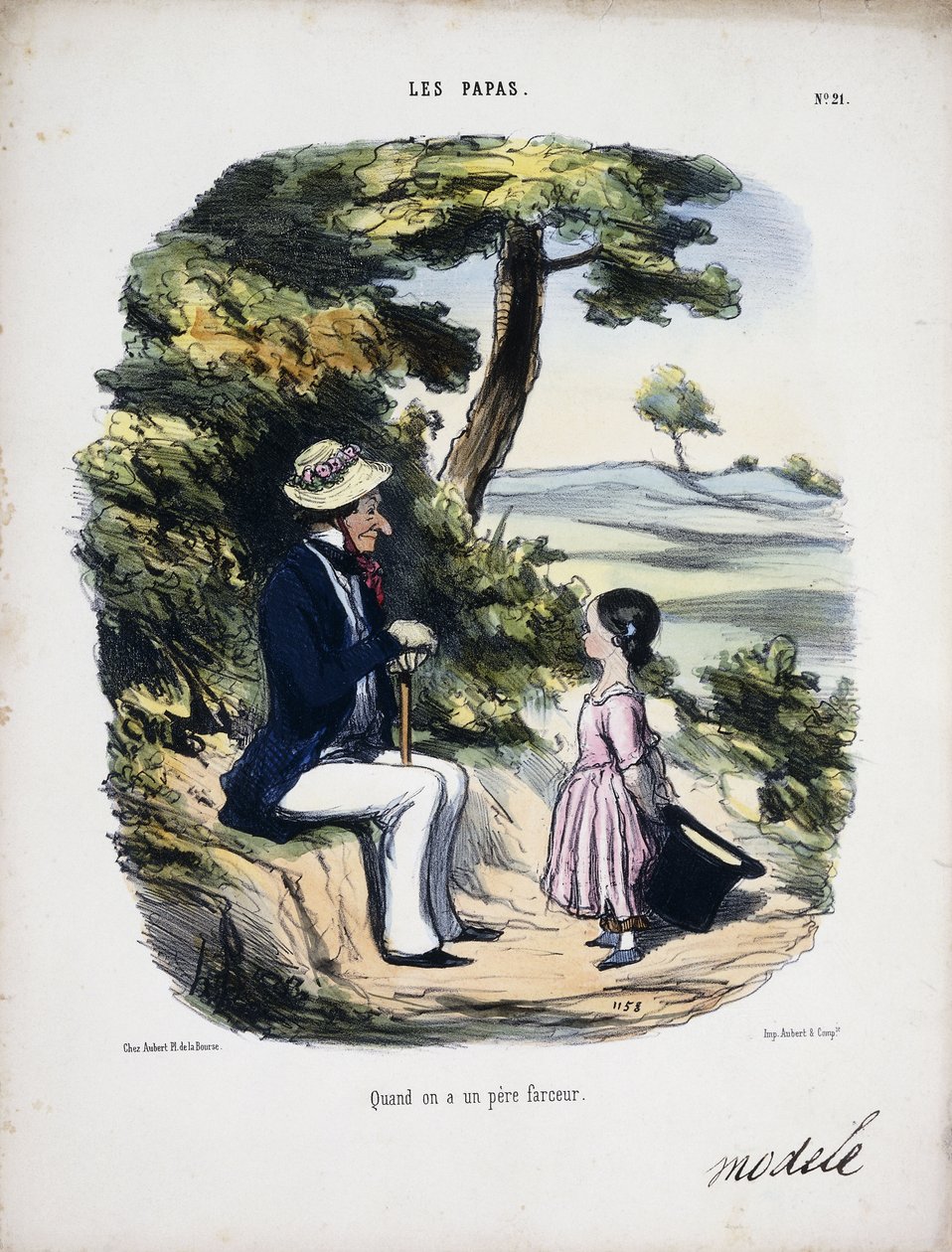När man har en clownisk far, 1848 av Honoré Daumier