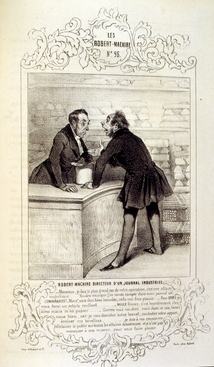 illustrationer om idéer och legender Philipon under titeln Les Cent och Robert Macaire av Honoré Daumier