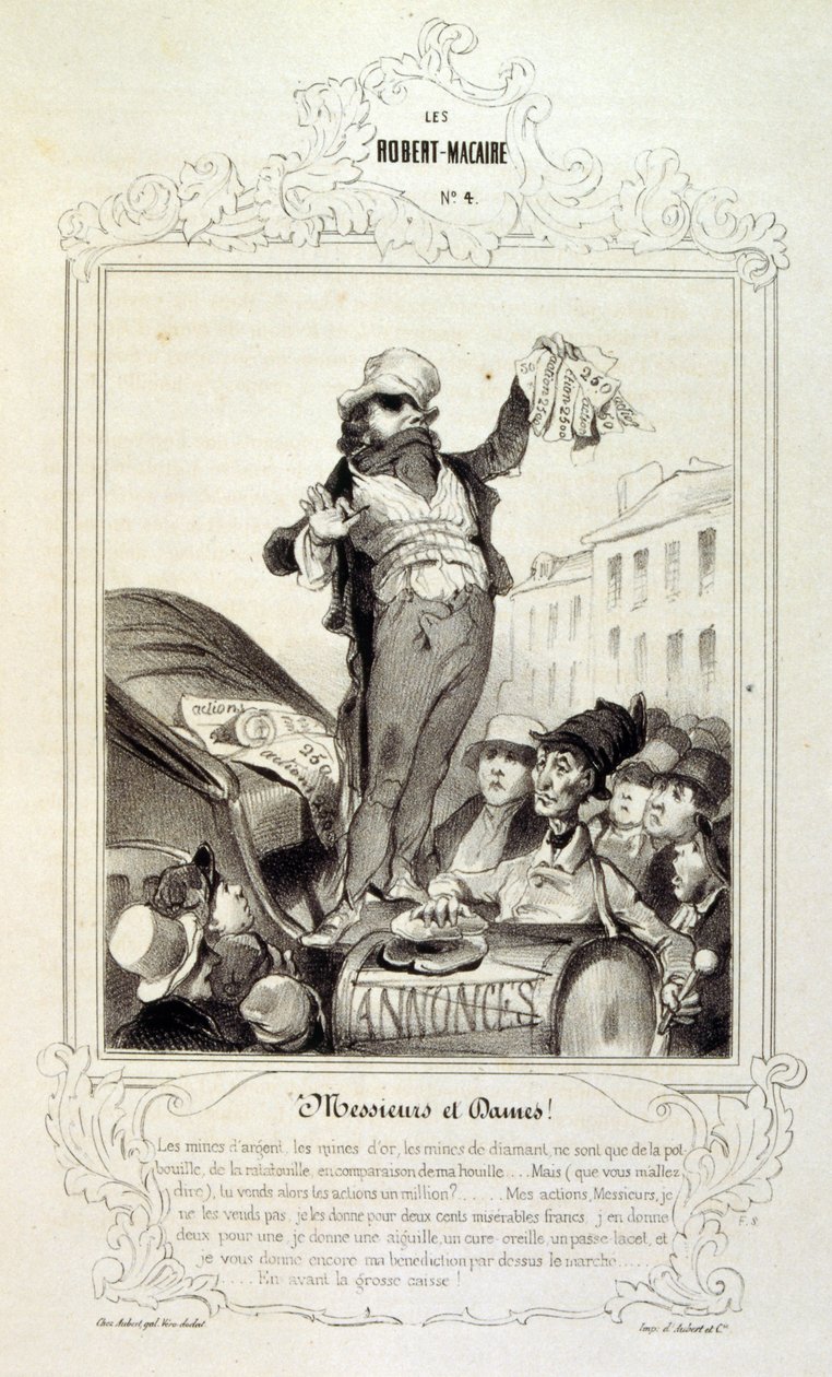 illustrationer om idéer och legender Philipon under titeln Les Cent och Robert Macaire av Honoré Daumier