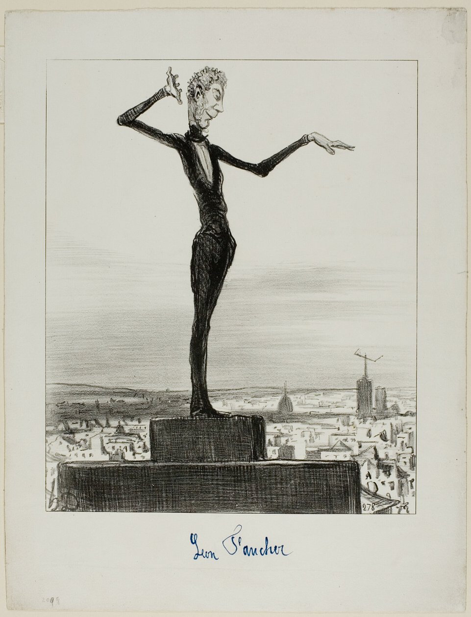 Ett förslag från Charivari till Mr Léon Faucher för att undvika telegrafiska misstag i framtiden, plansch 122 från Actualités av Honoré Victorin Daumier
