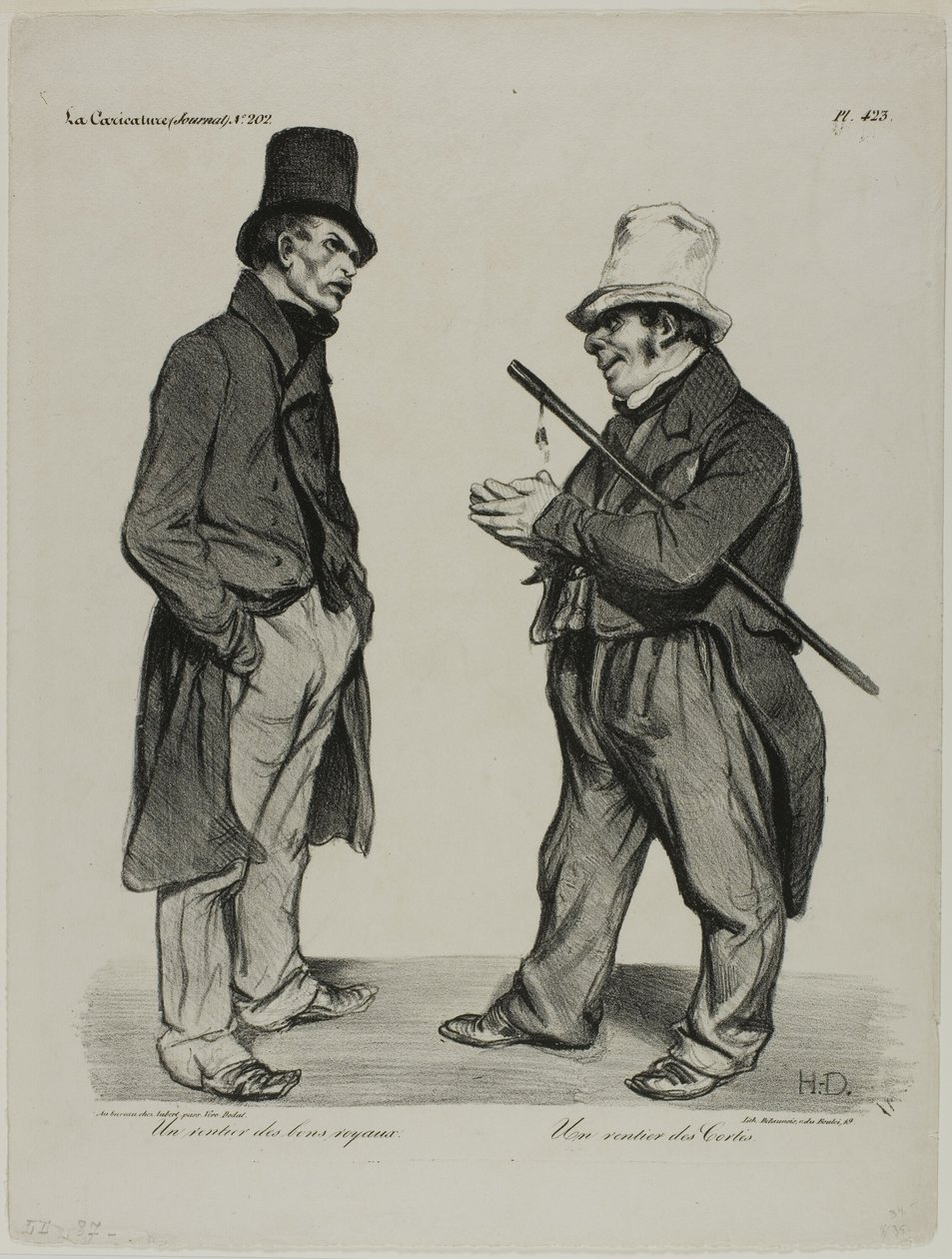 En investerare i spanska Cortes-obligationer. En investerare i spanska statsobligationer, plansch 423 av Honoré Victorin Daumier