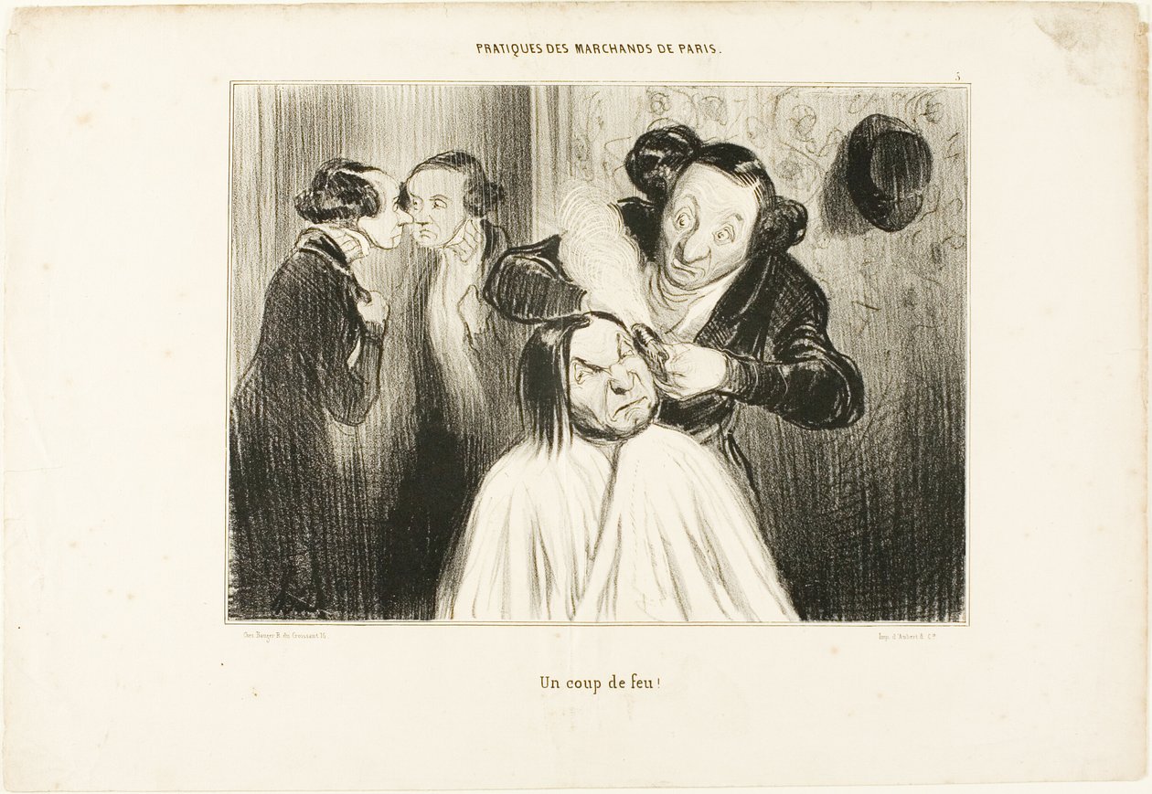 "Fire!", plansch 35 från Types Parisiens av Honoré Victorin Daumier