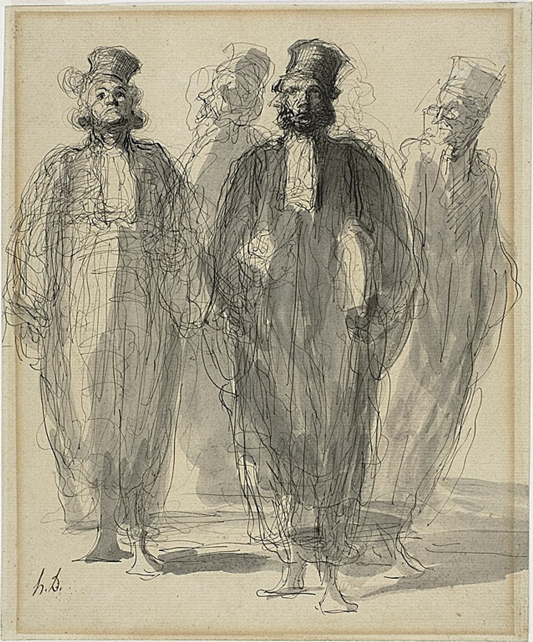 Fyra advokater av Honoré Victorin Daumier