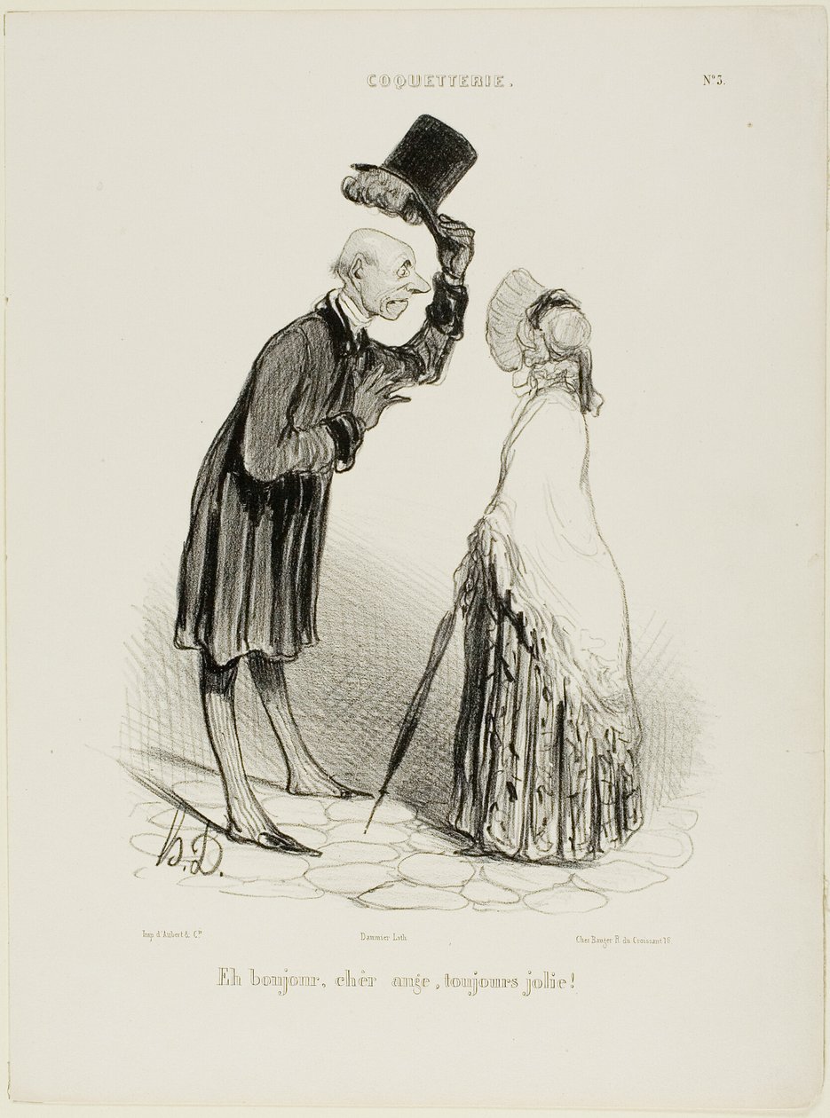 "Hej, Angel, alltid vacker...", plansch 3 från Coquetterie av Honoré Victorin Daumier