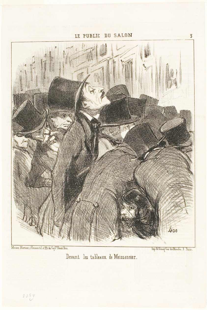 Framför Meissonniers målningar, plansch 3 från Le Public Du Salon av Honoré Victorin Daumier