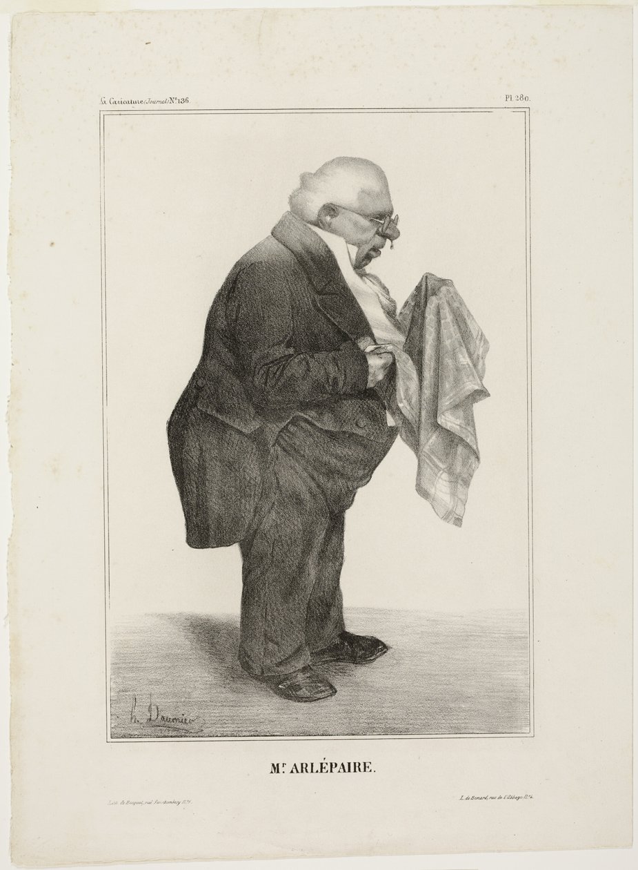 Mr Arlépaire..., plansch 280 från Célébrités de la Caricature av Honoré Victorin Daumier