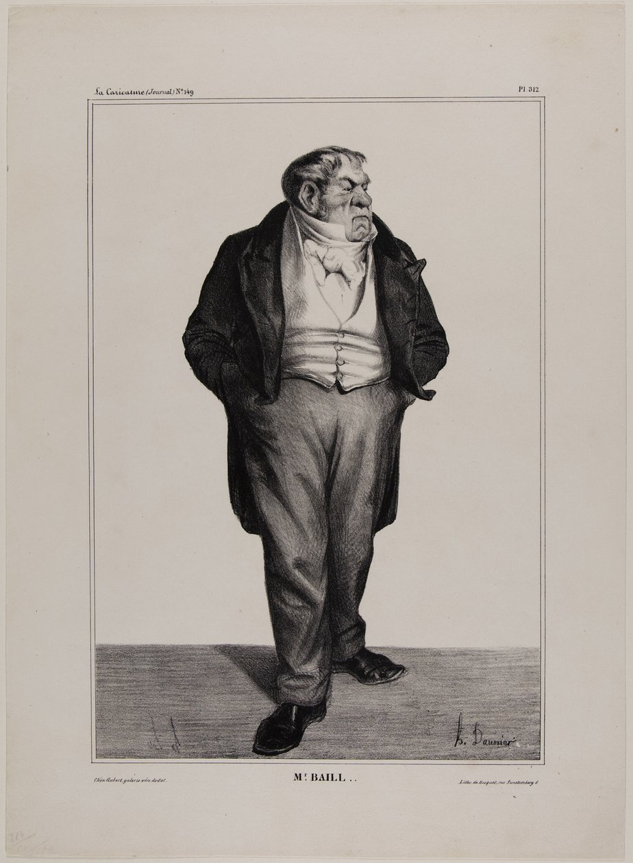 Mr Baill..., plansch 312 från Kändisar i tecknade serier av Honoré Victorin Daumier