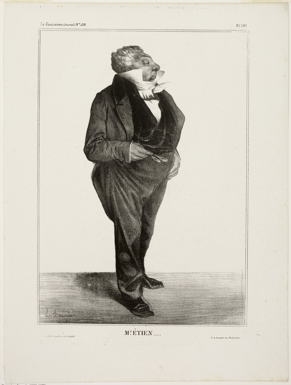 Mr Étien...., plansch 283 från Cartooning Celebrities av Honoré Victorin Daumier