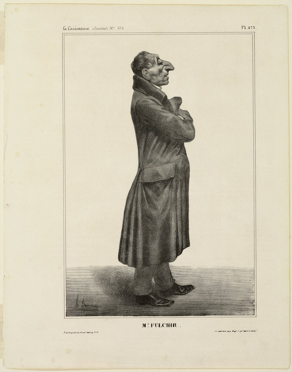 Mr Fulchir..., plansch 273 från Kändisar i tecknad film av Honoré Victorin Daumier