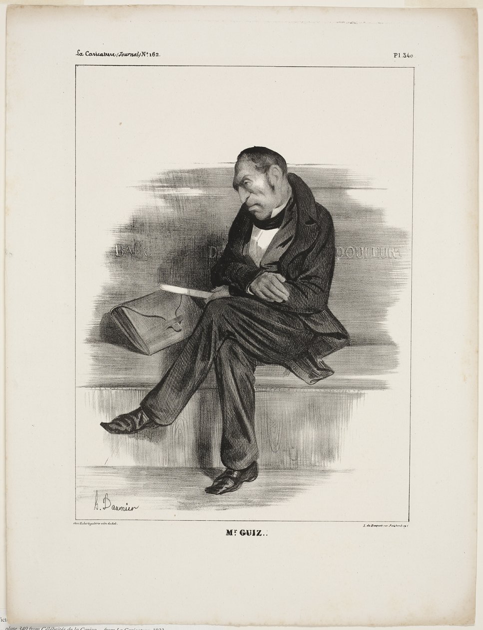 Mr Guiz..., plansch 340 från Cartooning Celebrities av Honoré Victorin Daumier