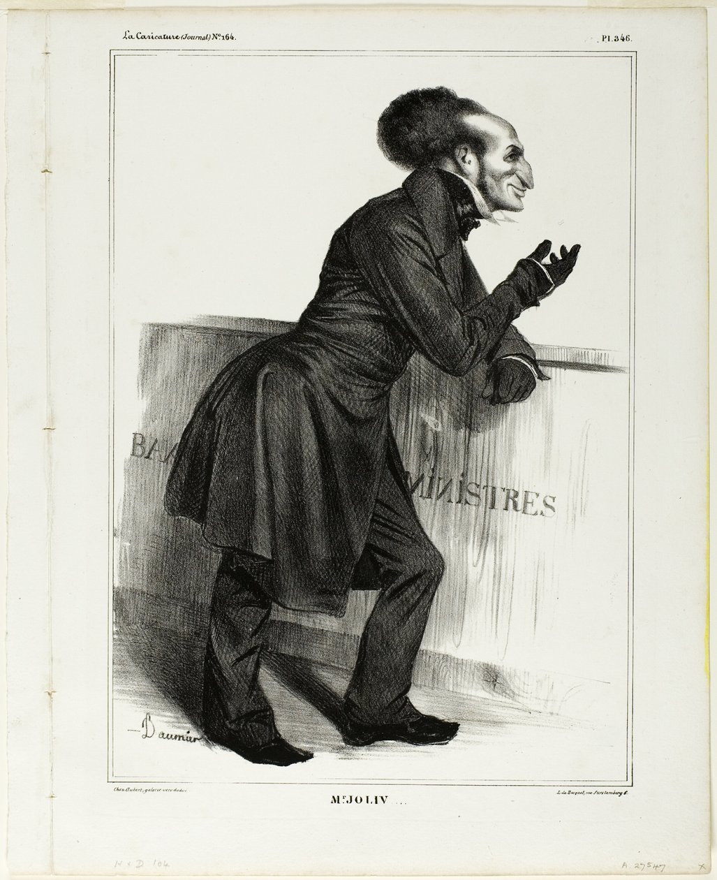 Mr Joliv...., plansch 346 från Cartooning Celebrities av Honoré Victorin Daumier