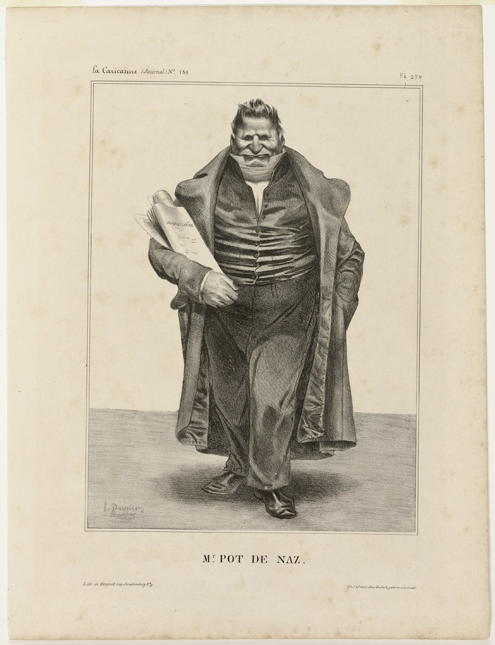 Mr Pot De Naz..., plansch 270 från Cartooning Celebrities av Honoré Victorin Daumier