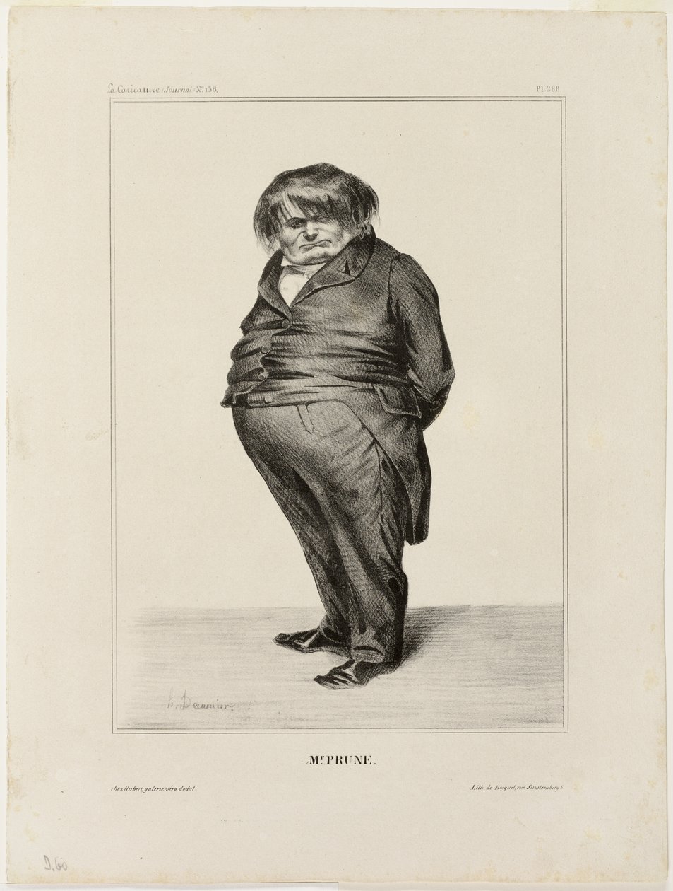 Mr Prune, plansch 288 från Célébrités de la Caricature av Honoré Victorin Daumier