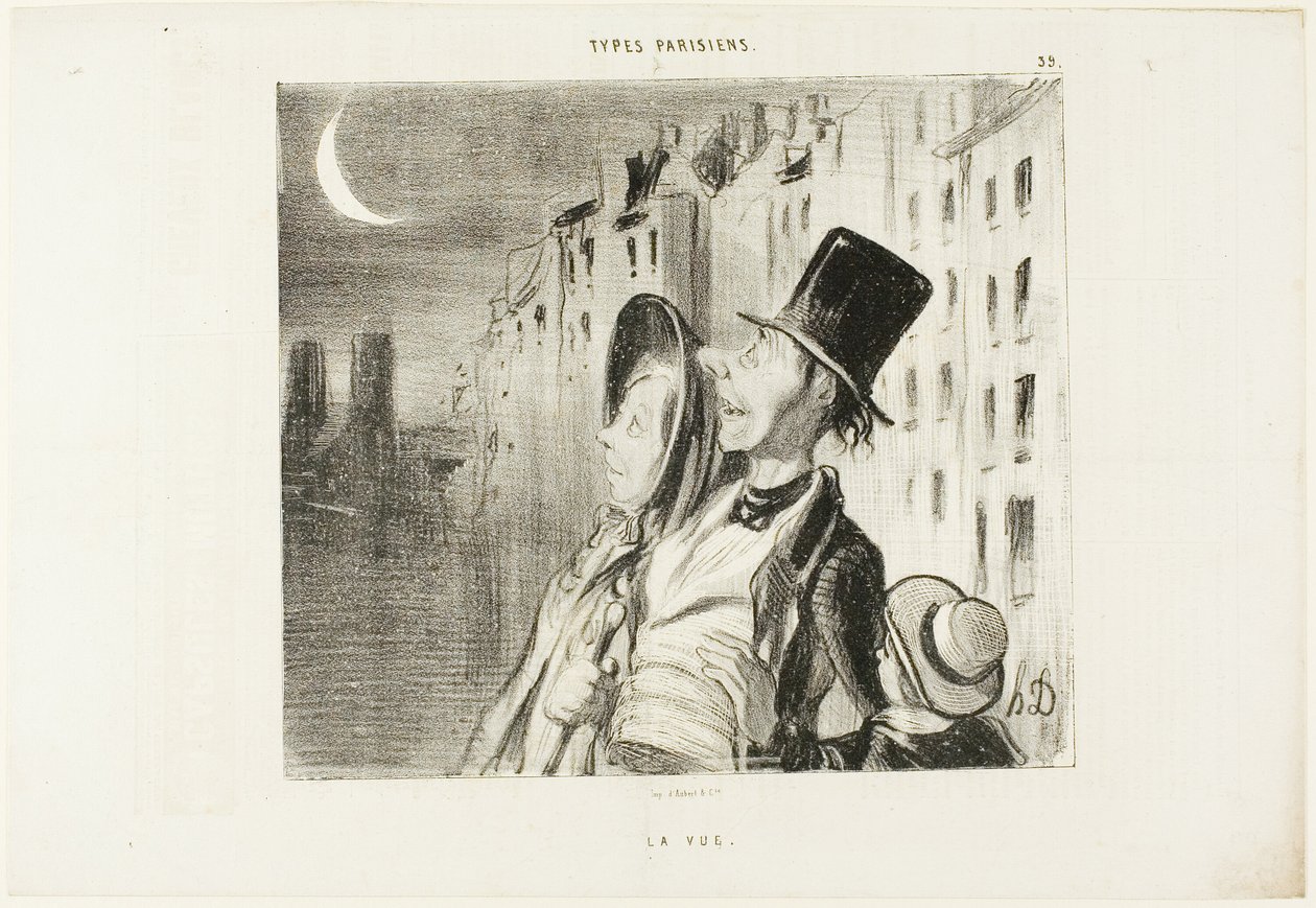 Sight, plansch 39 från Types Parisiens av Honoré Victorin Daumier