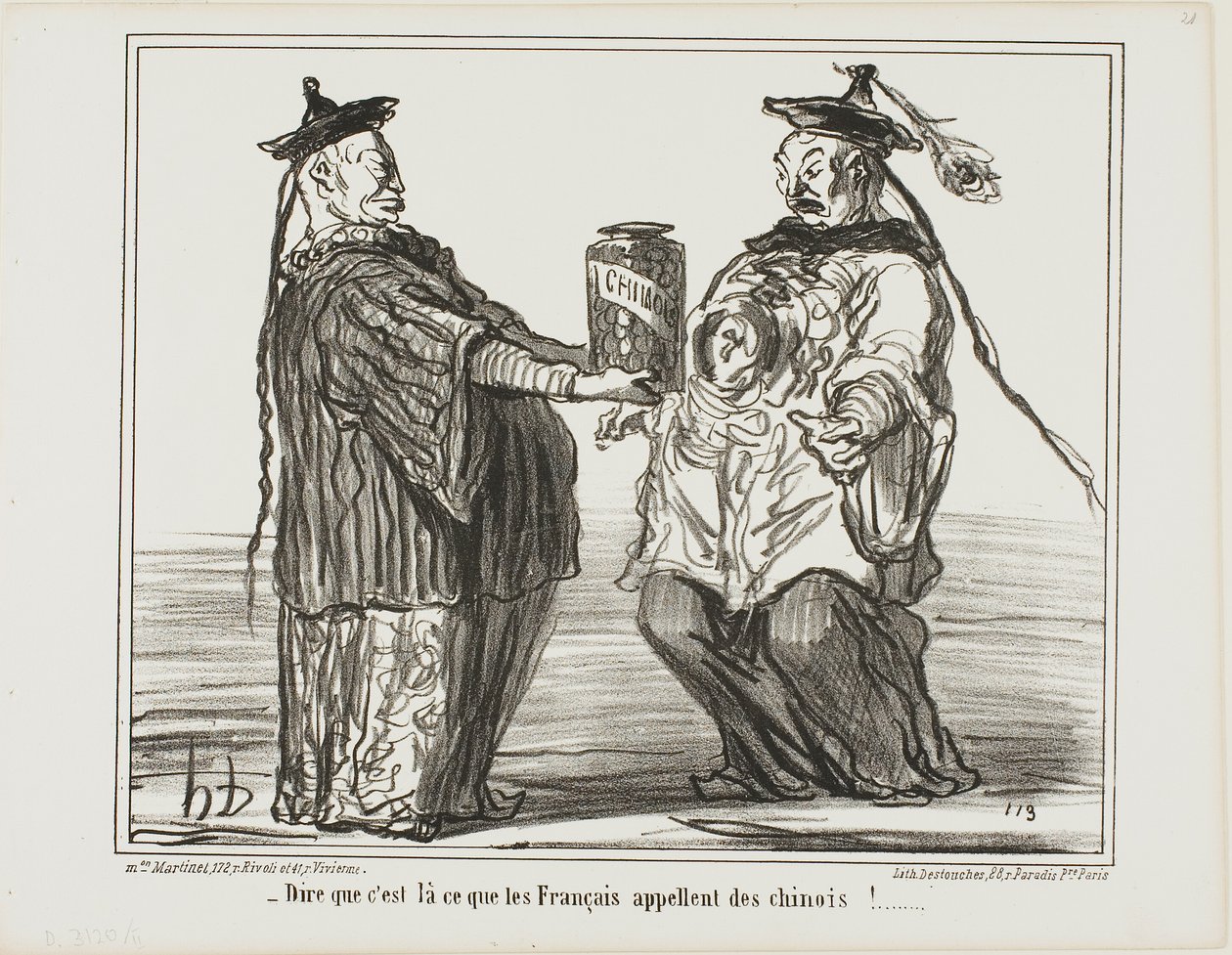 Märkligt... detta är vad fransmännen kallar "Chinois", plansch 21 från En Chine av Honoré Victorin Daumier