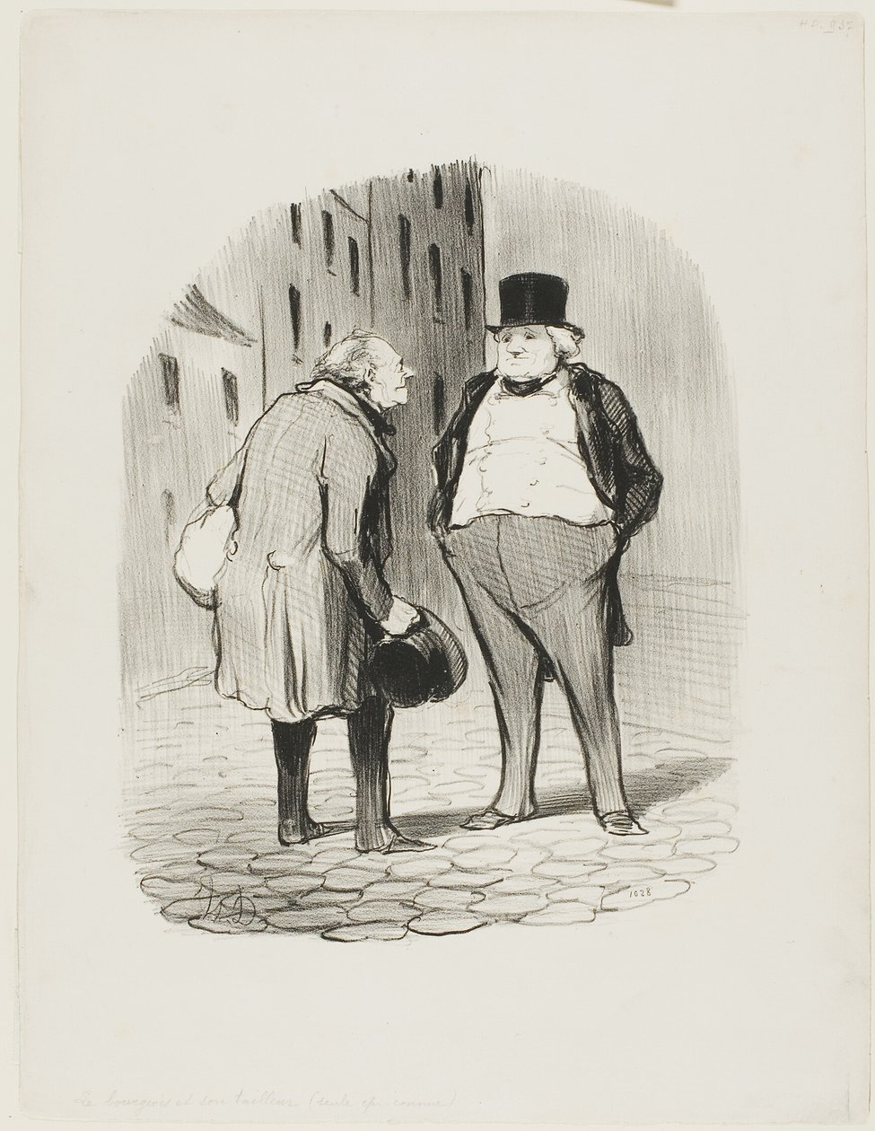 Borgaren och hans skräddare, plansch 5 från Les Bons Bourgeois av Honoré Victorin Daumier
