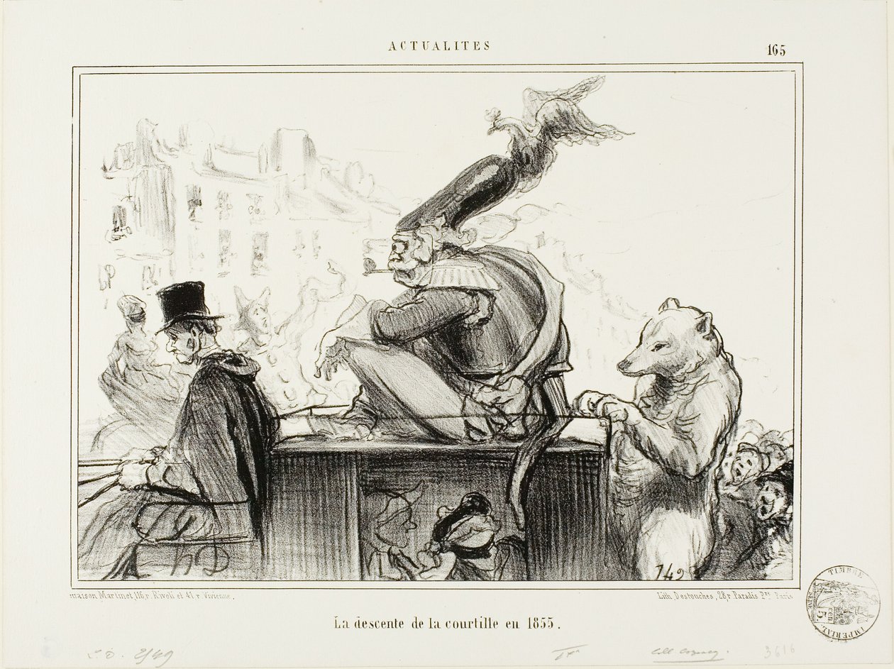 Courtilles nedstigning 1855, plansch 165 från Actualités av Honoré Victorin Daumier