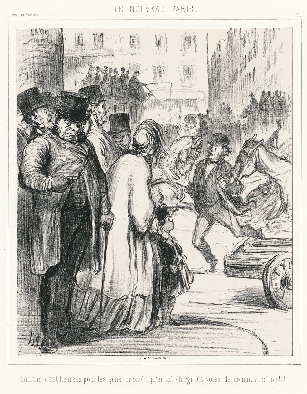 Det nya Paris. Vilken tur för den som har bråttom att avenyerna har breddats!!!, plansch 301 från Souvenirs d
