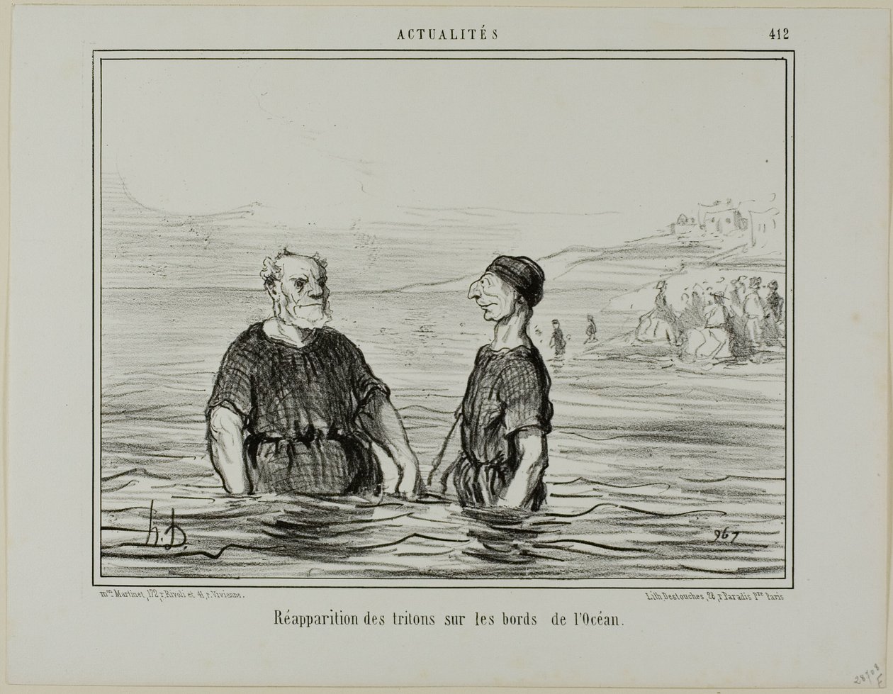 Återkomsten av havets tritoner, plansch 412 från Actualités av Honoré Victorin Daumier