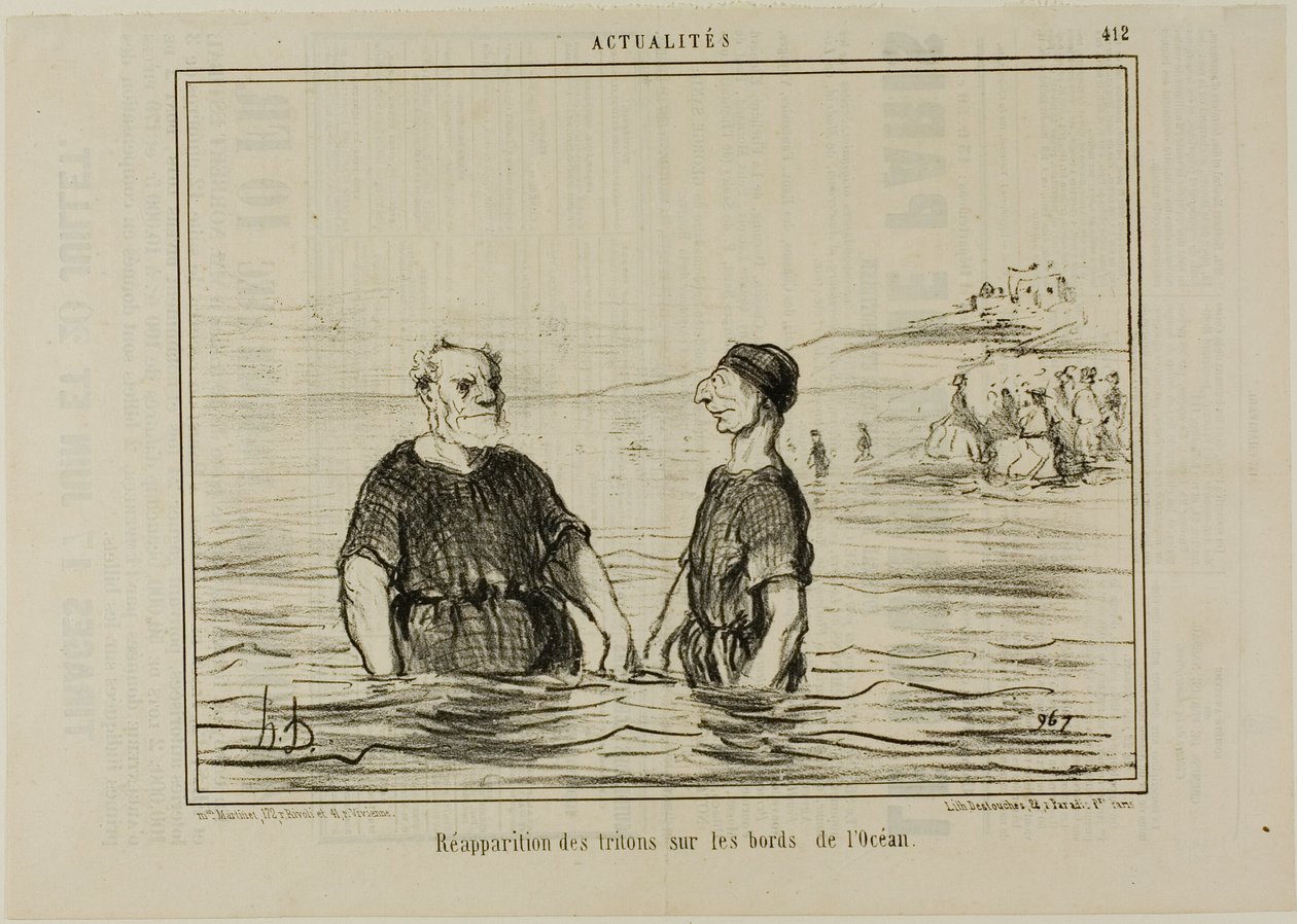 Återkomsten av havets tritoner, plansch 412 från Actualités av Honoré Victorin Daumier