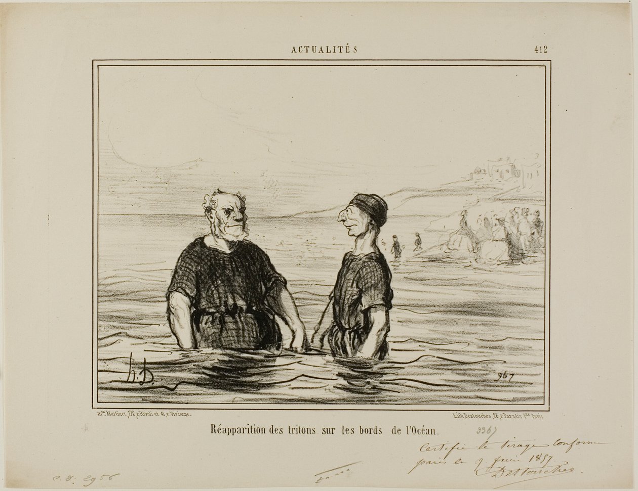 Återkomsten av havets tritoner, plansch 412 från Actualités av Honoré Victorin Daumier