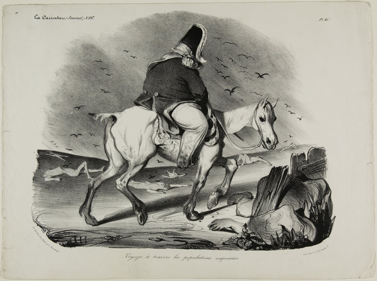 Resa över den uppmärksamma befolkningen, platta 413 av Honoré Victorin Daumier