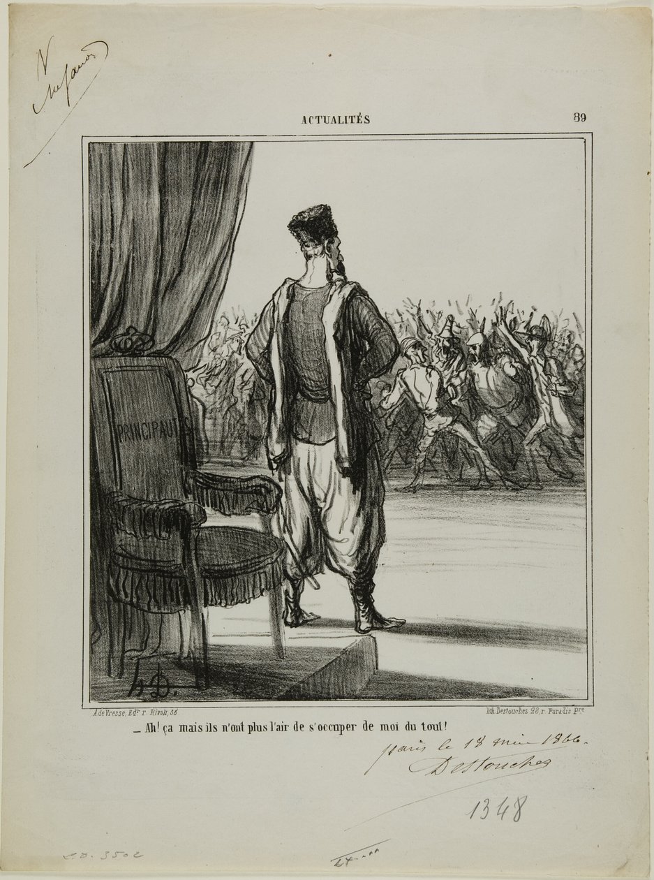 "Vad sägs om det ..., de verkar inte vara intresserade av mig längre", platta 89 från Actualités av Honoré Victorin Daumier