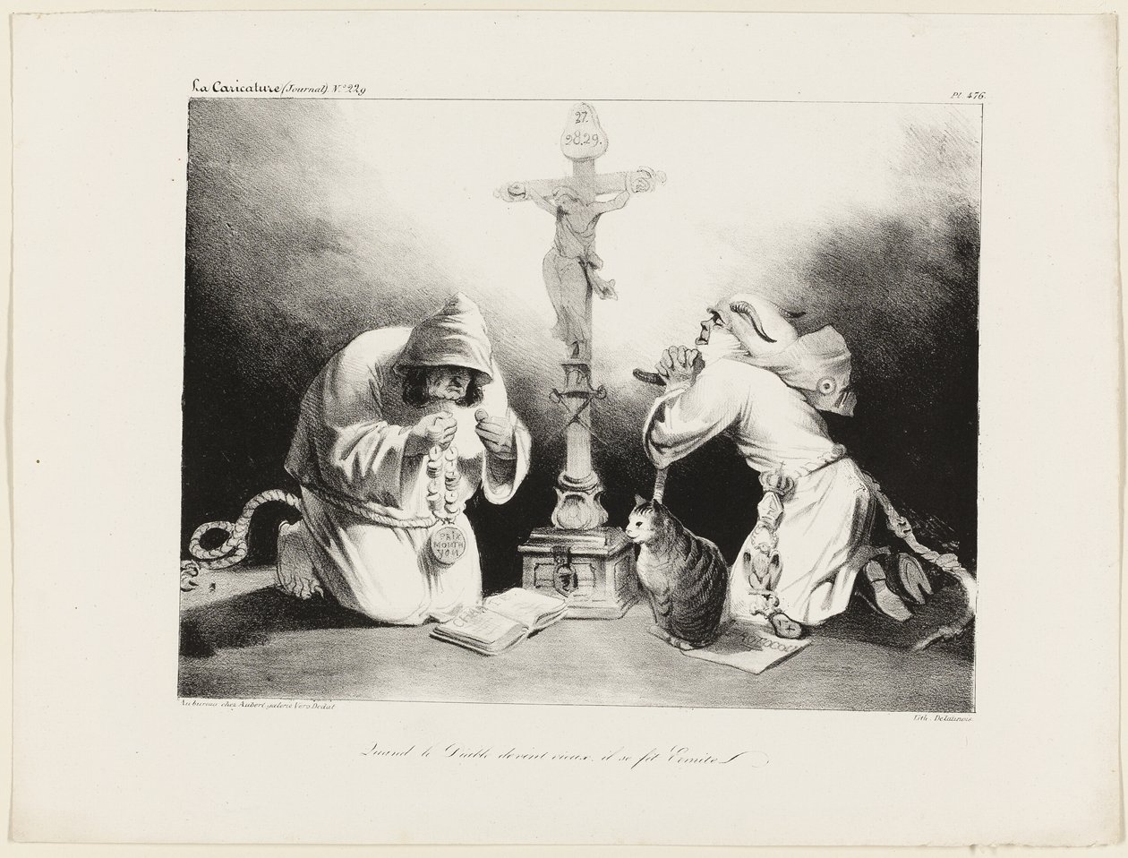 När djävulen blev gammal blev han en eremit, plansch 476 av Honoré Victorin Daumier