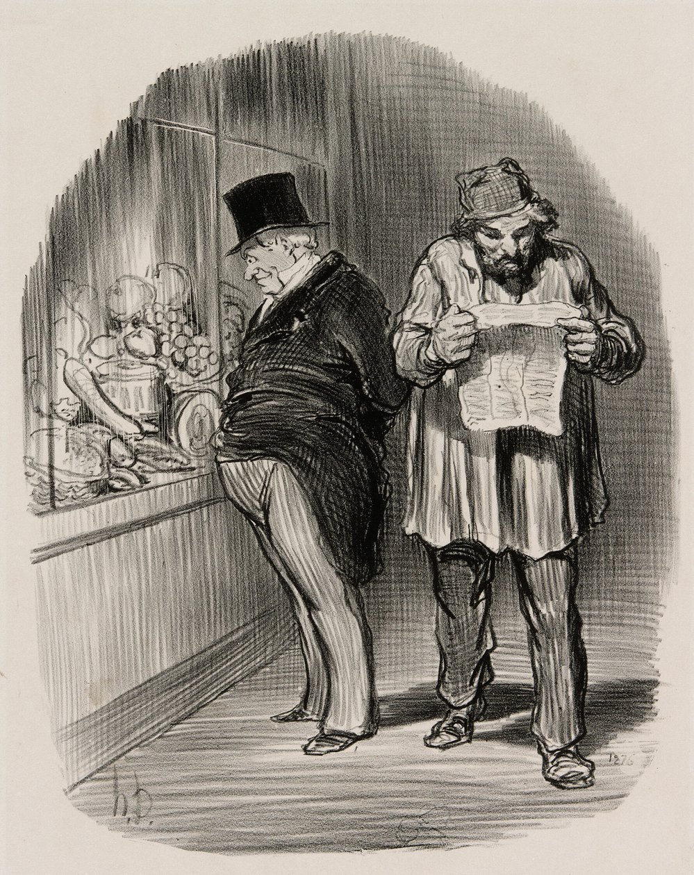 Arbetare och borgare, från Les Parisiens En 1848 av Honoré Victorin Daumier