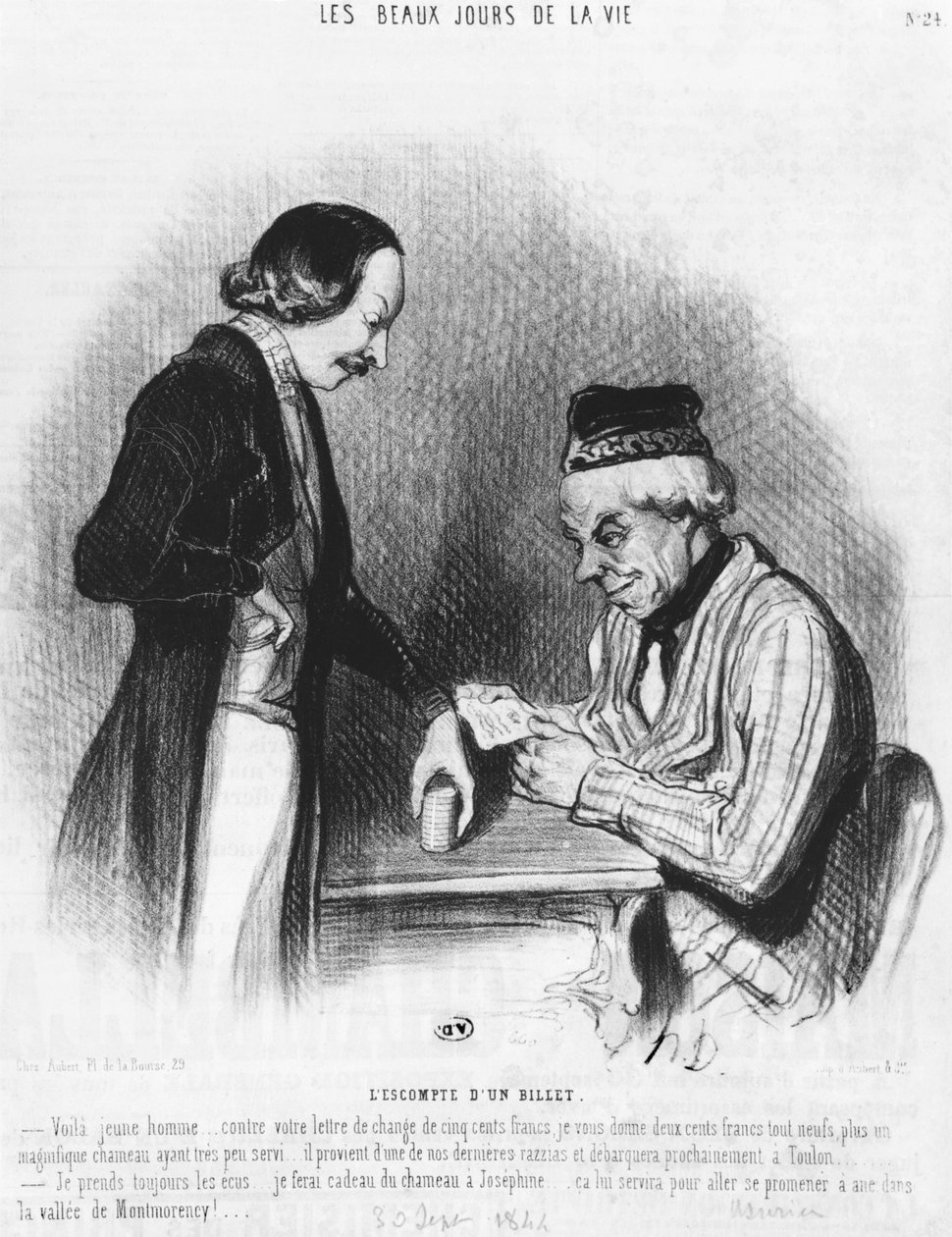 Diskontering av en växel, 30 september 1844 av Honoré Daumier