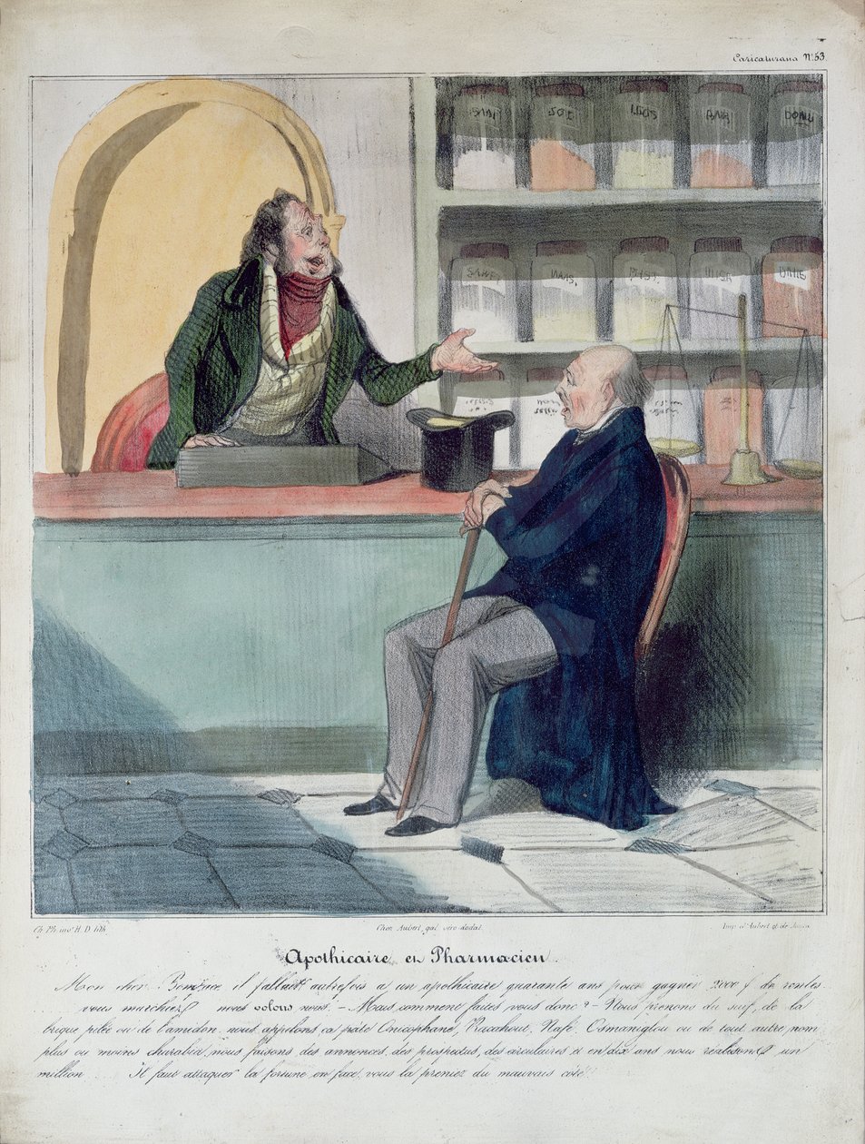 Apotekern och apotekaren, c.1840 av Honoré Daumier
