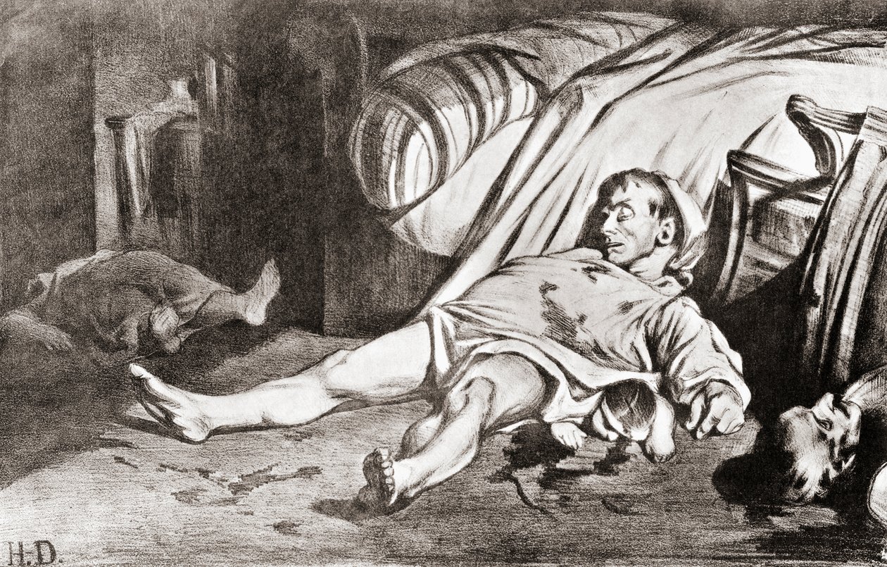 Le Massacre de la rue Transnonain, efter litografi av Honore Daumier, ur The Print-Collector