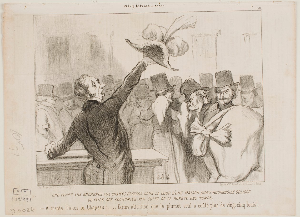 En auktion i ett medelklasshem av Honoré Daumier