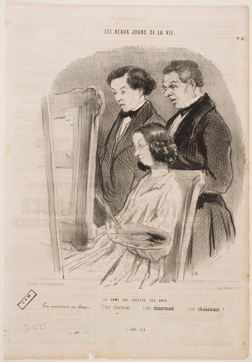 En dam som ägnar sig åt konsten av Honoré Daumier