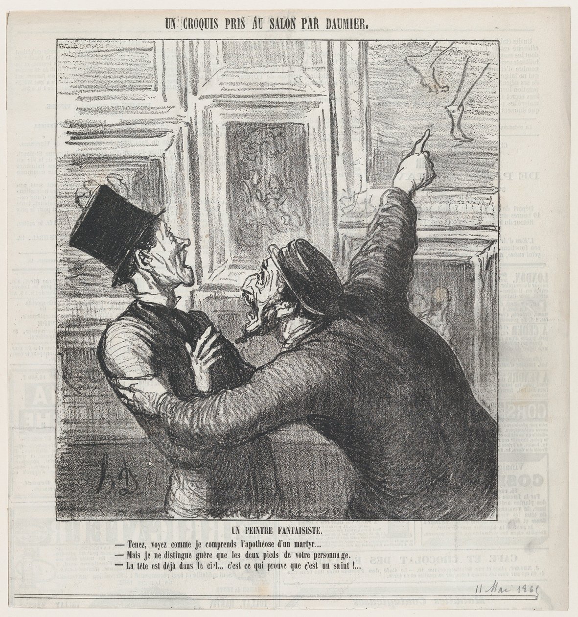En fantastisk målare, ur ”En skiss från Salongen”, publicerad i Le Charivari, 11 maj 1865 av Honoré Daumier