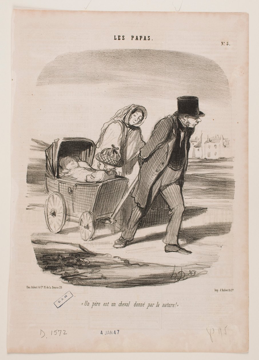 En far är en häst som naturen tillhandahåller av Honoré Daumier
