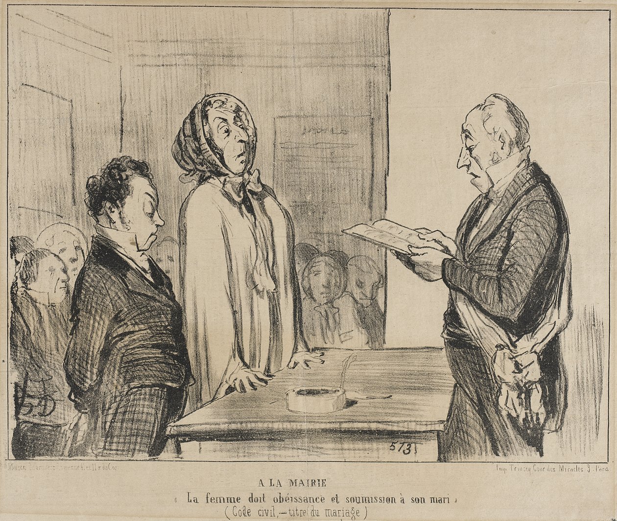På stadshuset... av Honoré Daumier