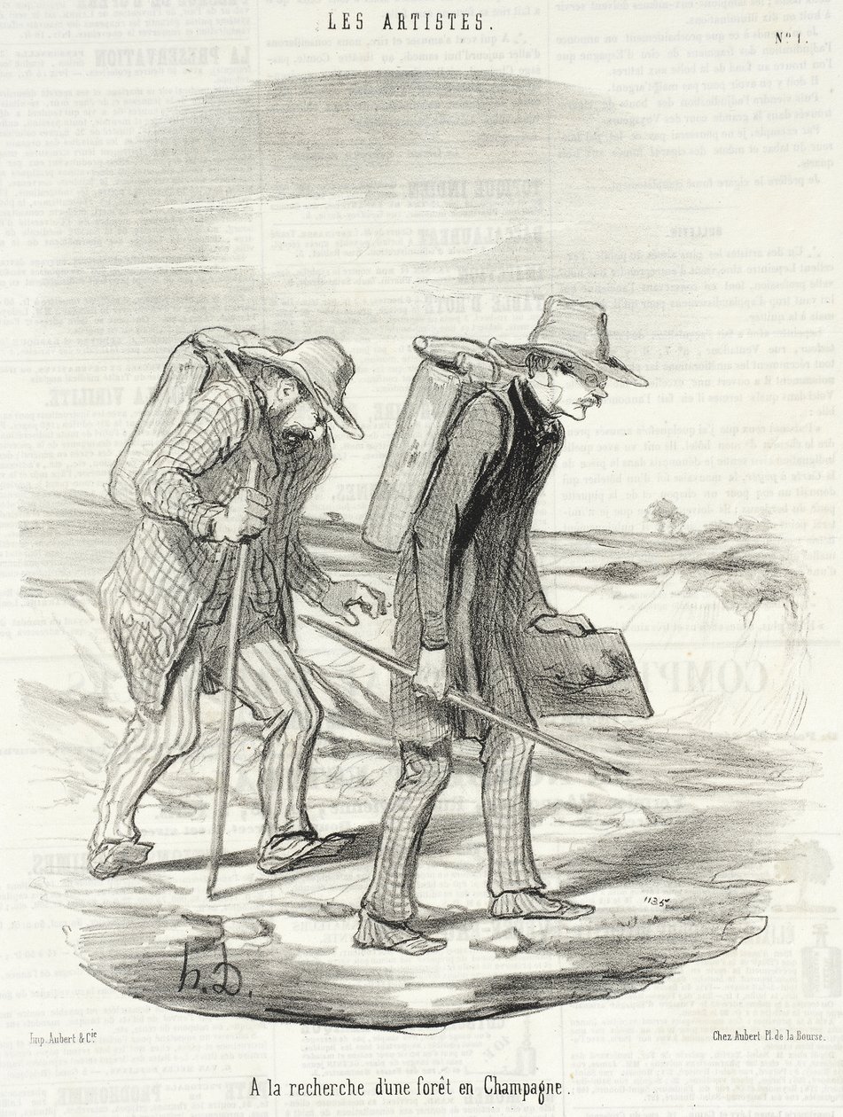 På jakt efter en skog i Champagne av Honoré Daumier